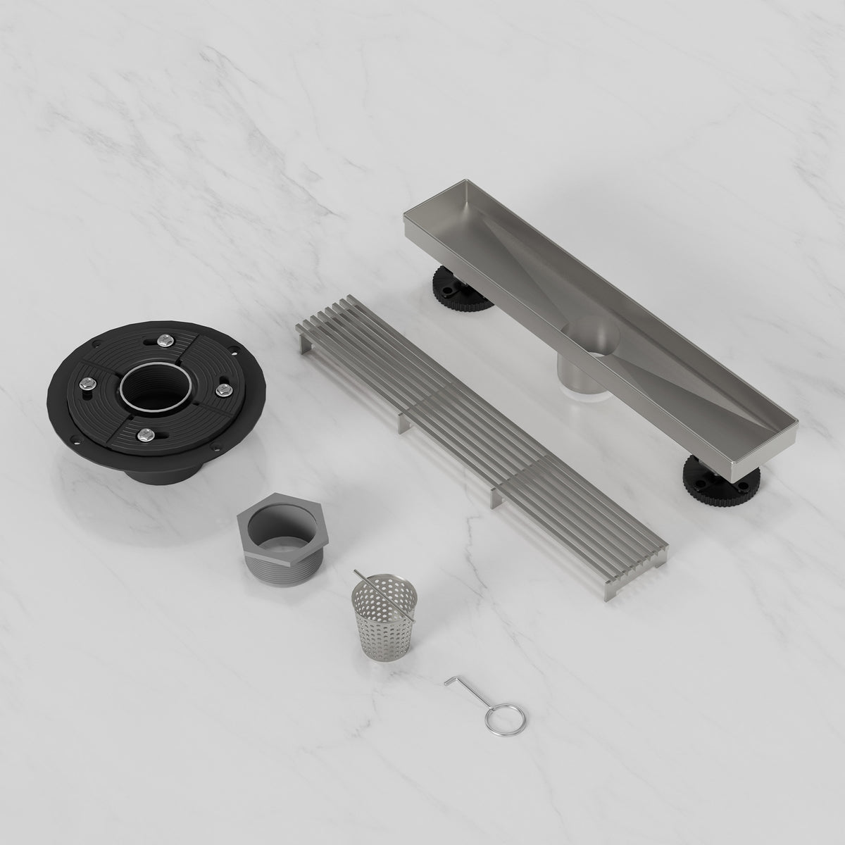 12-Inch Stainless Steel Linear Shower Drain with Easy-Clean Design