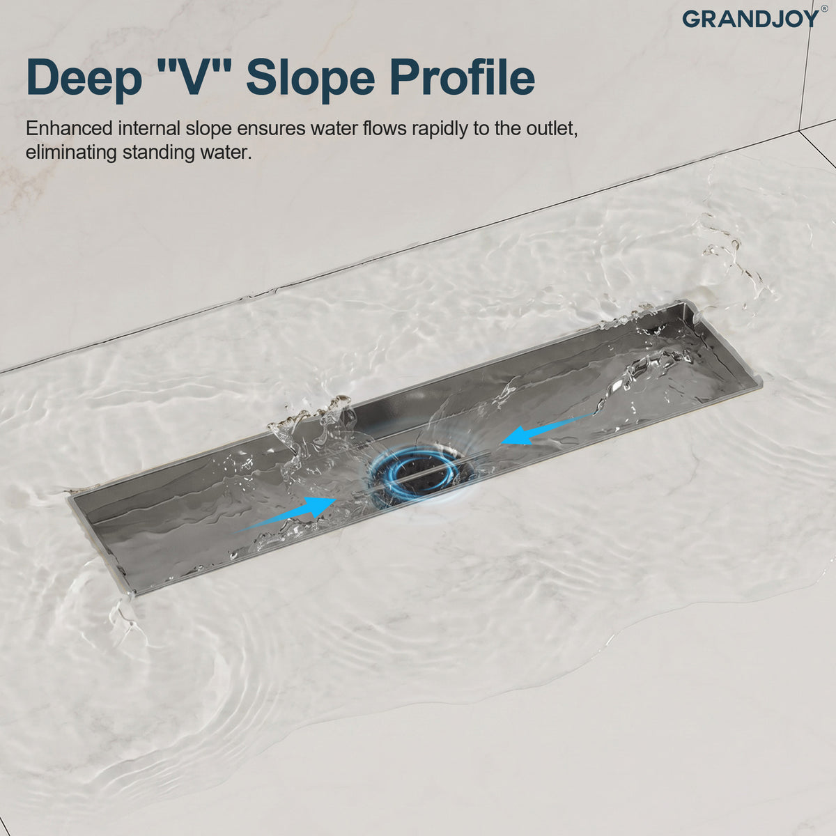 12-Inch Stainless Steel Linear Shower Drain with Easy-Clean Design