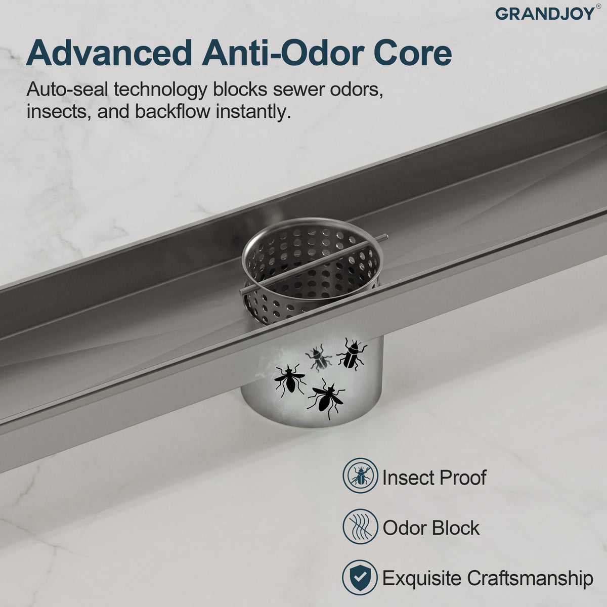 12-Inch Stainless Steel Linear Shower Drain with Easy-Clean Design