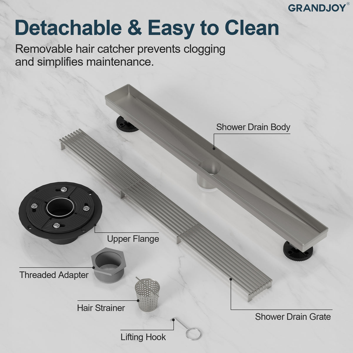 24-Inch Stainless Steel Linear Shower Drain for Fast Water Removal