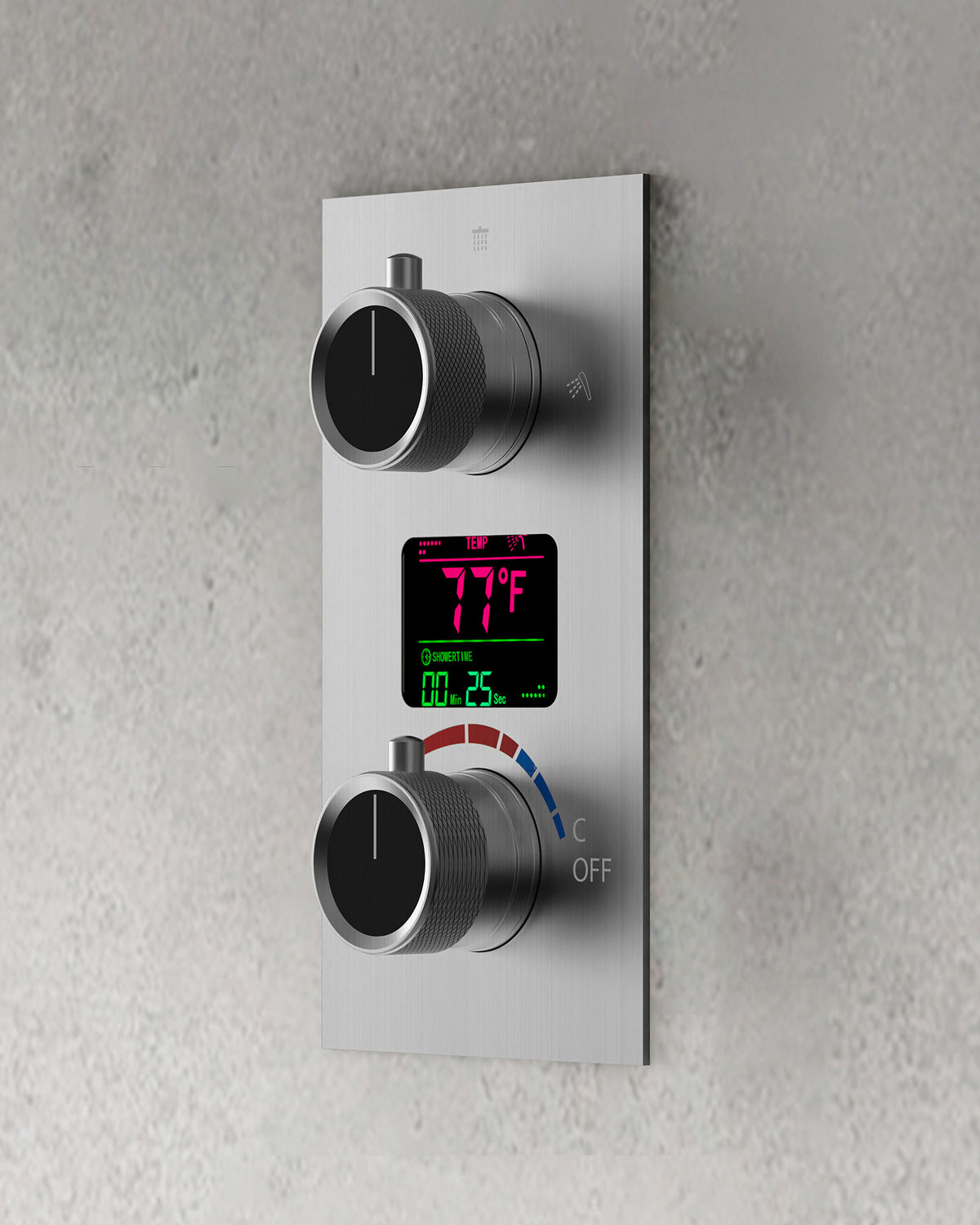 Ceiling-Mounted Dual Shower System with Adjustable Handheld Spray