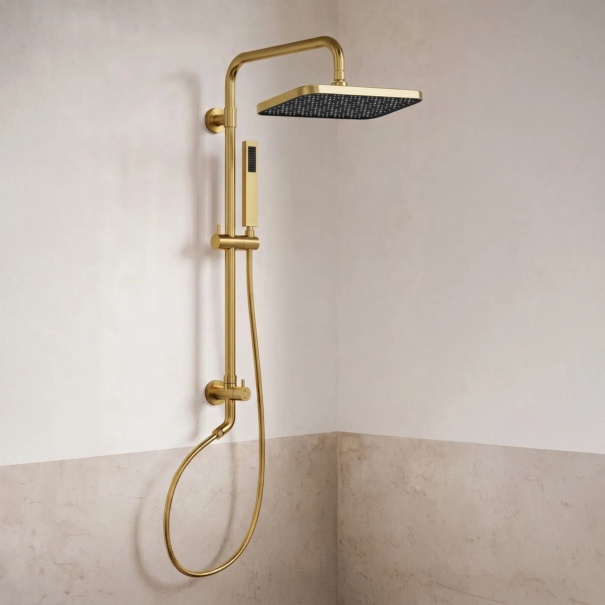 Square Exposed Shower System with Dual Rainfall Modes