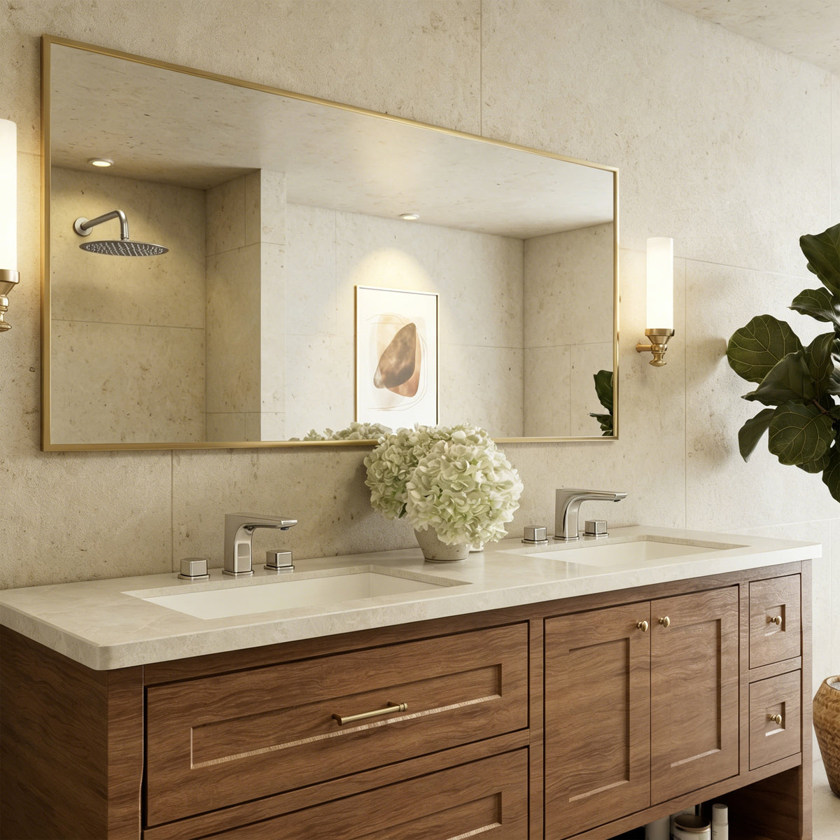 Two-Handle Low Arc Widespread Bathroom Sink Faucet With Pop-Up Drain