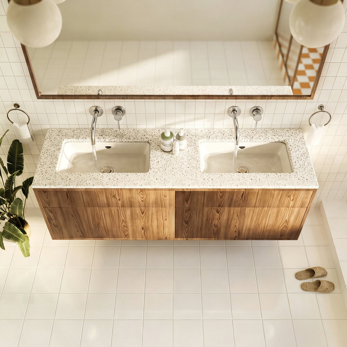 Single-Handle Wall-Mount Bathroom Sink Faucet With Pop-Up Drain