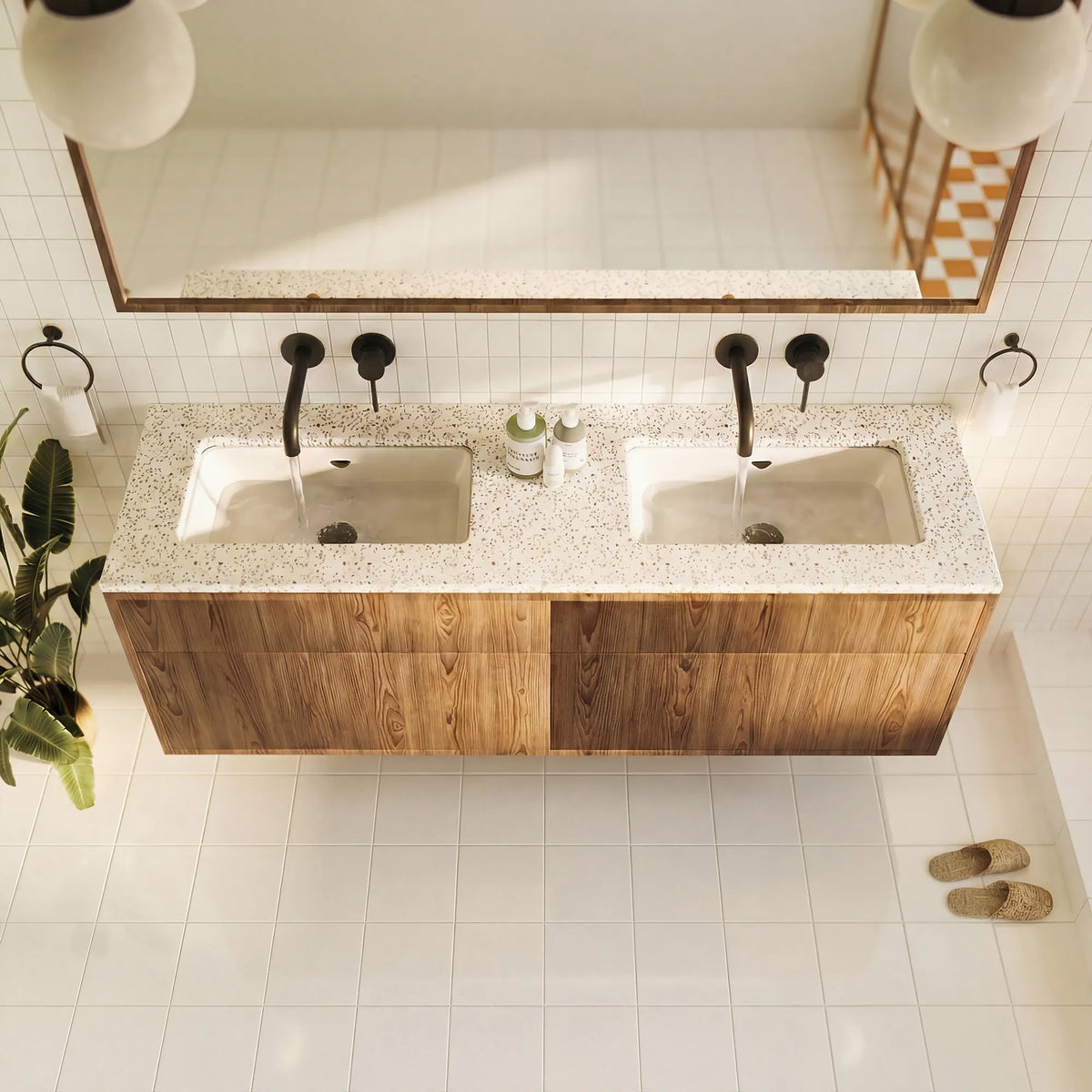 Single-Handle Wall-Mount Bathroom Sink Faucet With Pop-Up Drain