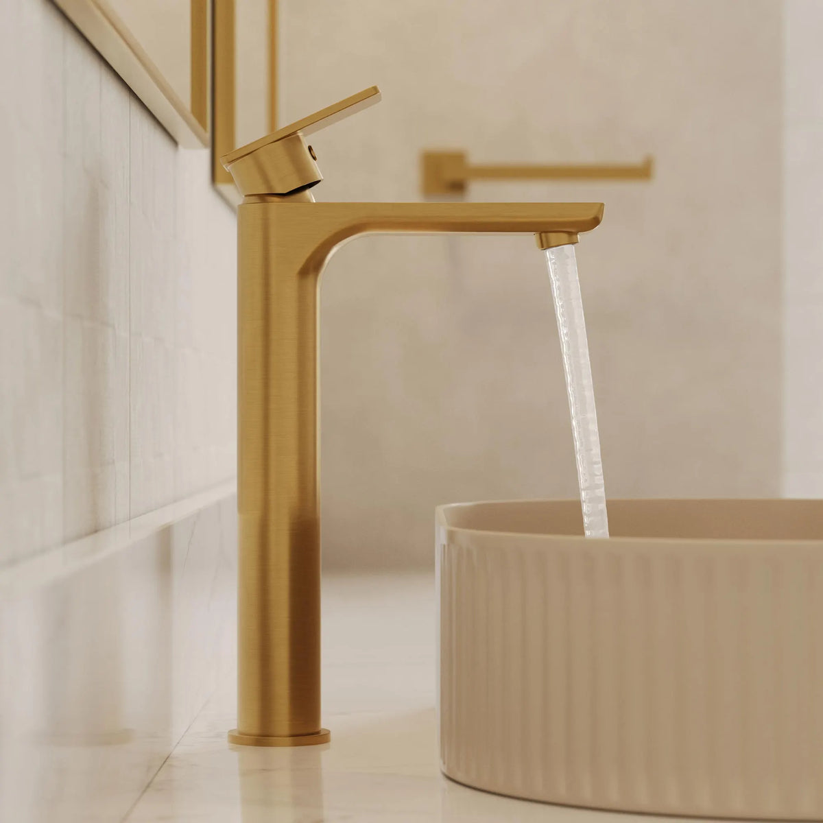 Single-Handle Vessel Bathroom Sink Faucet With Pop-Up Drain