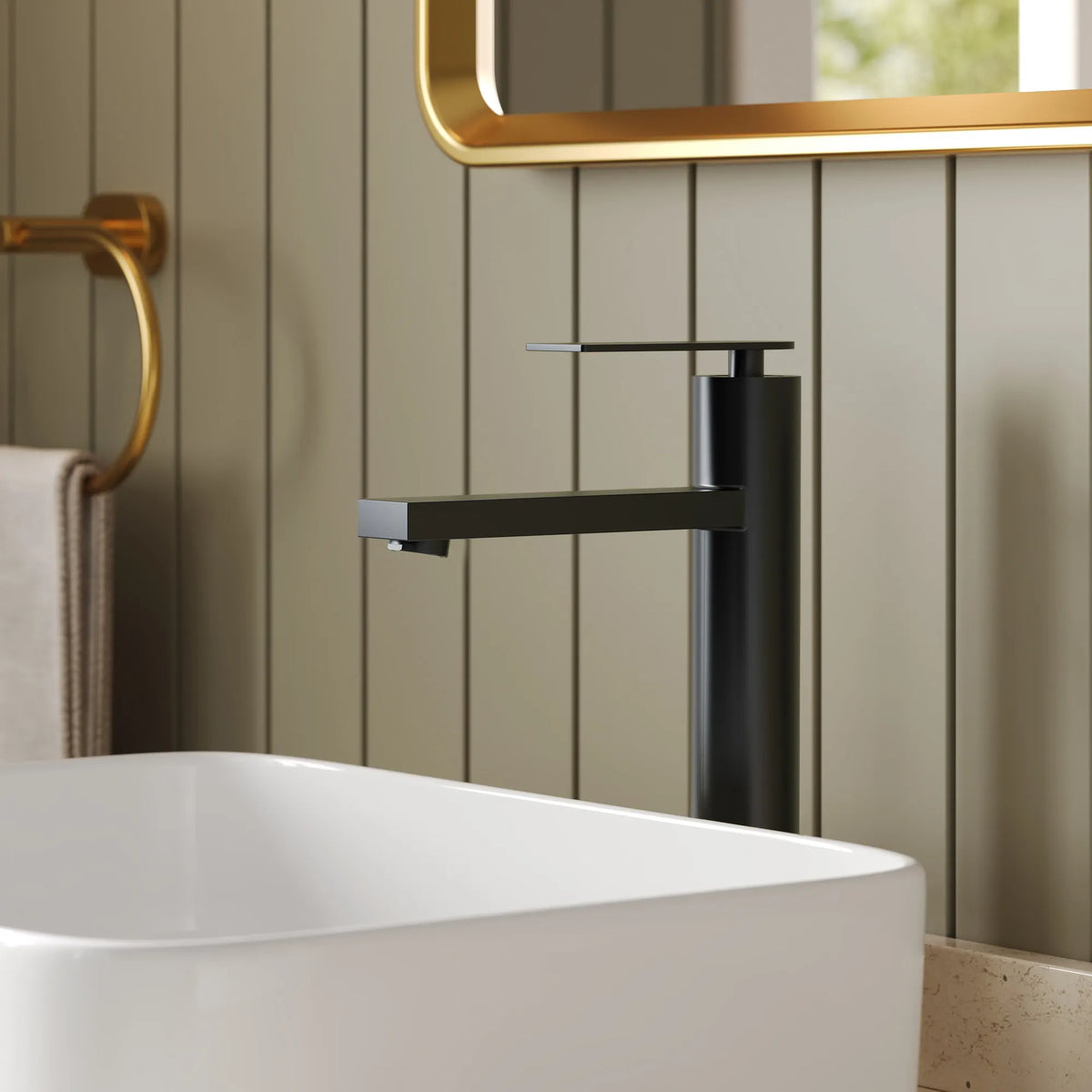 Single-Handle Vessel Bathroom Sink Faucet With Pop-Up Drain