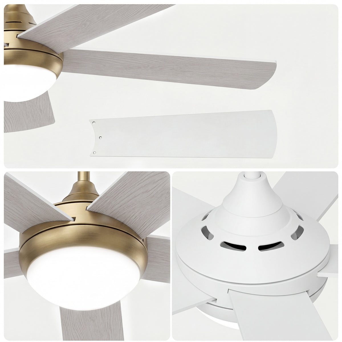 48-Inch Downrod Mount 5-Blade Ceiling Fan with Light and Smart Control
