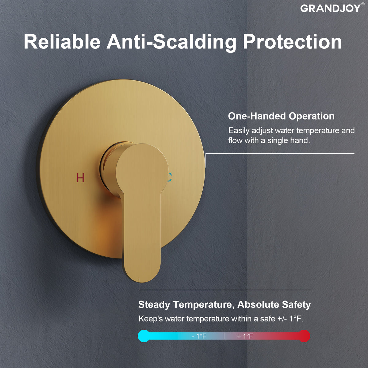 Exposed Pressure-Balanced Rain Shower System with Handheld Spray