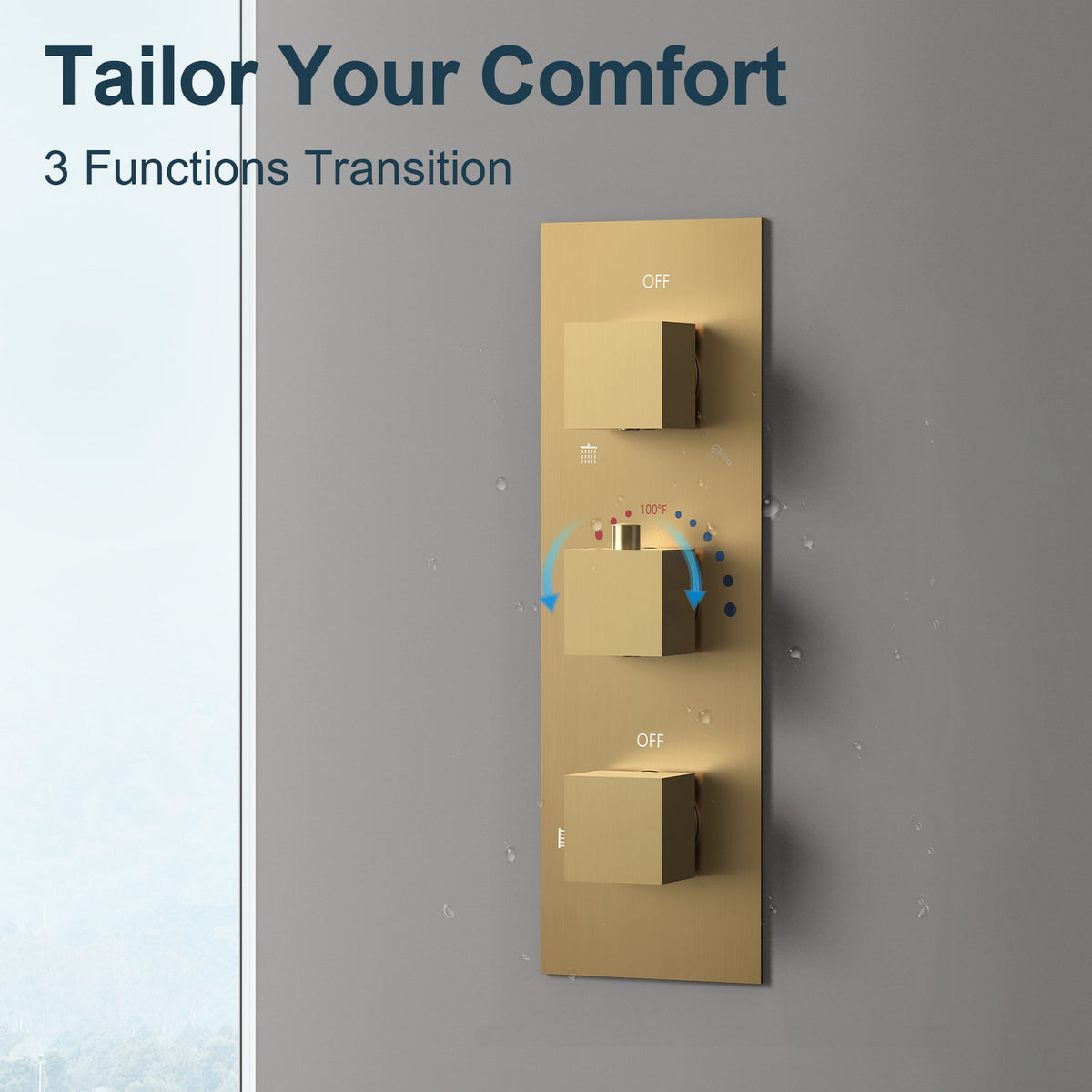 Ceiling-Mounted Thermostatic Shower System with Dual Rainfall Heads