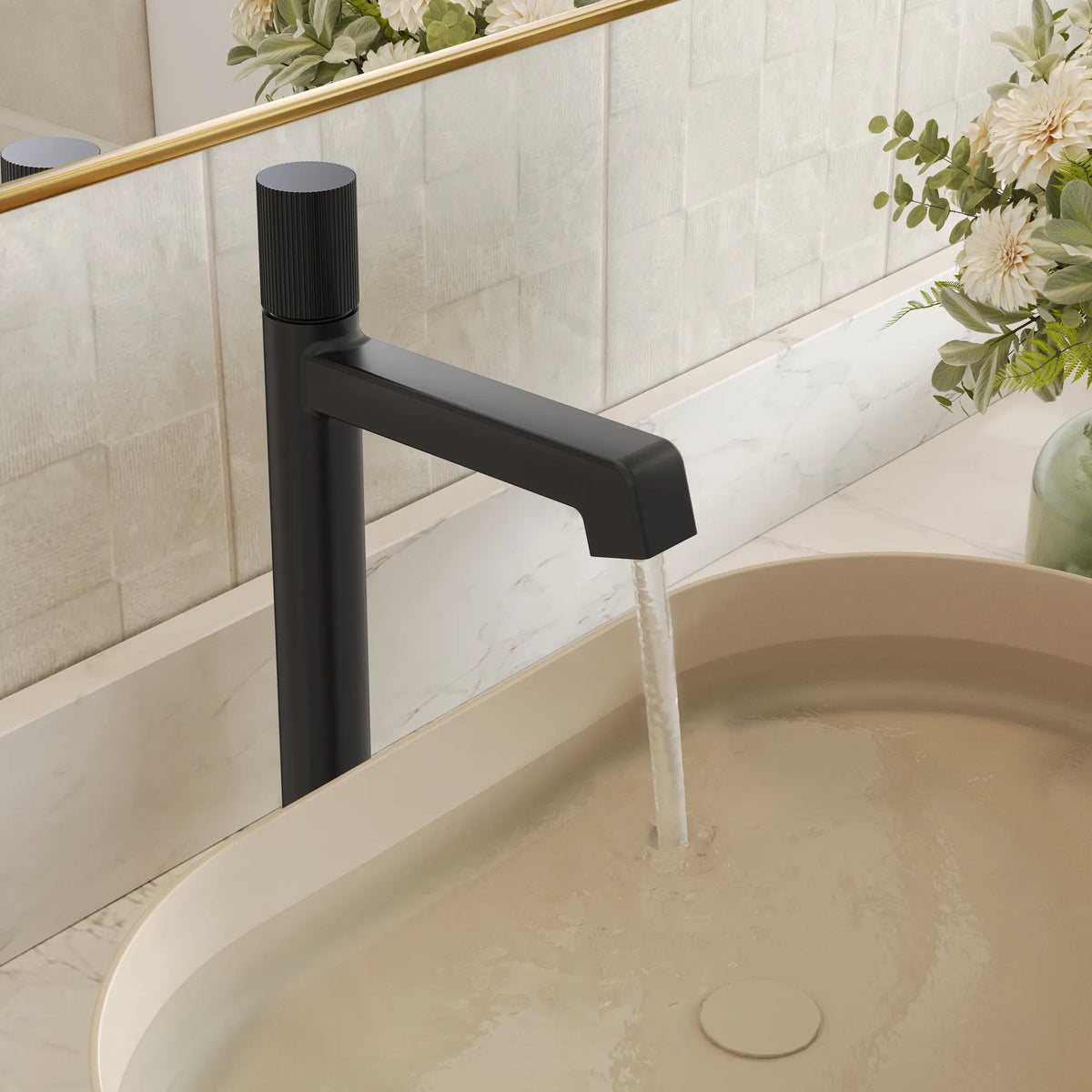 Single-Handle Vessel Bathroom Sink Faucet With Pop-Up Drain