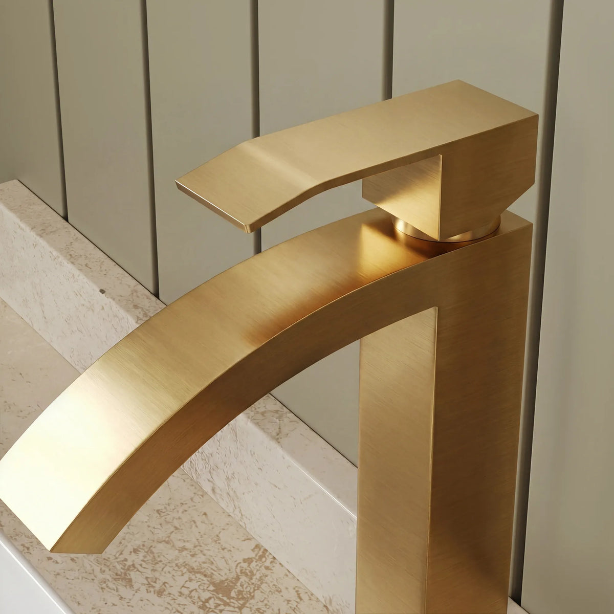 Single-Handle Vessel Bathroom Sink Faucet With Pop-Up Drain