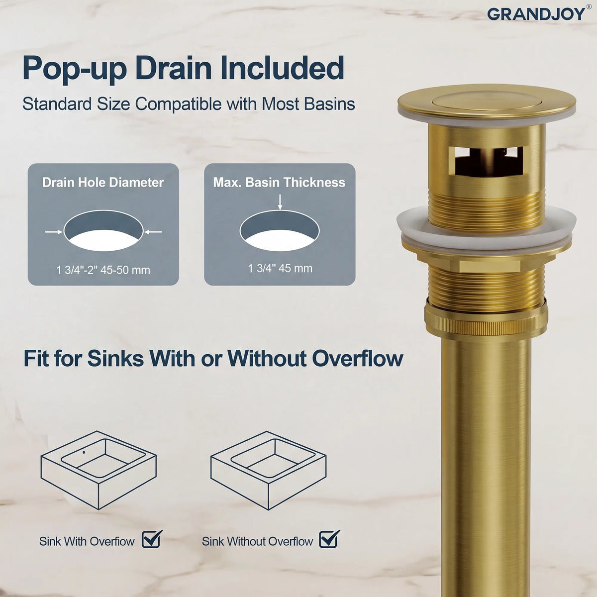 Single-Handle Vessel Bathroom Sink Faucet With Pop-Up Drain
