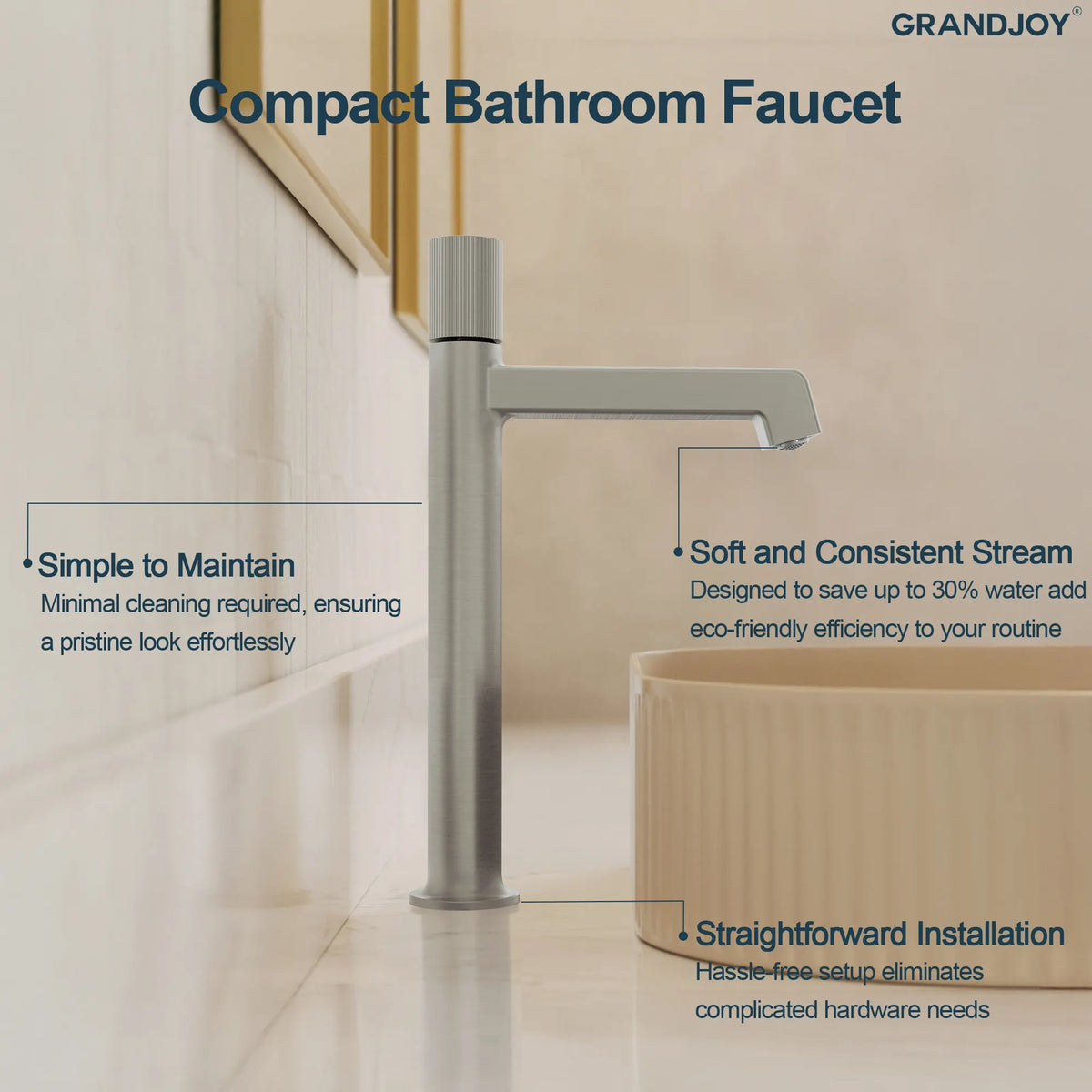 Single-Handle Vessel Bathroom Sink Faucet With Pop-Up Drain