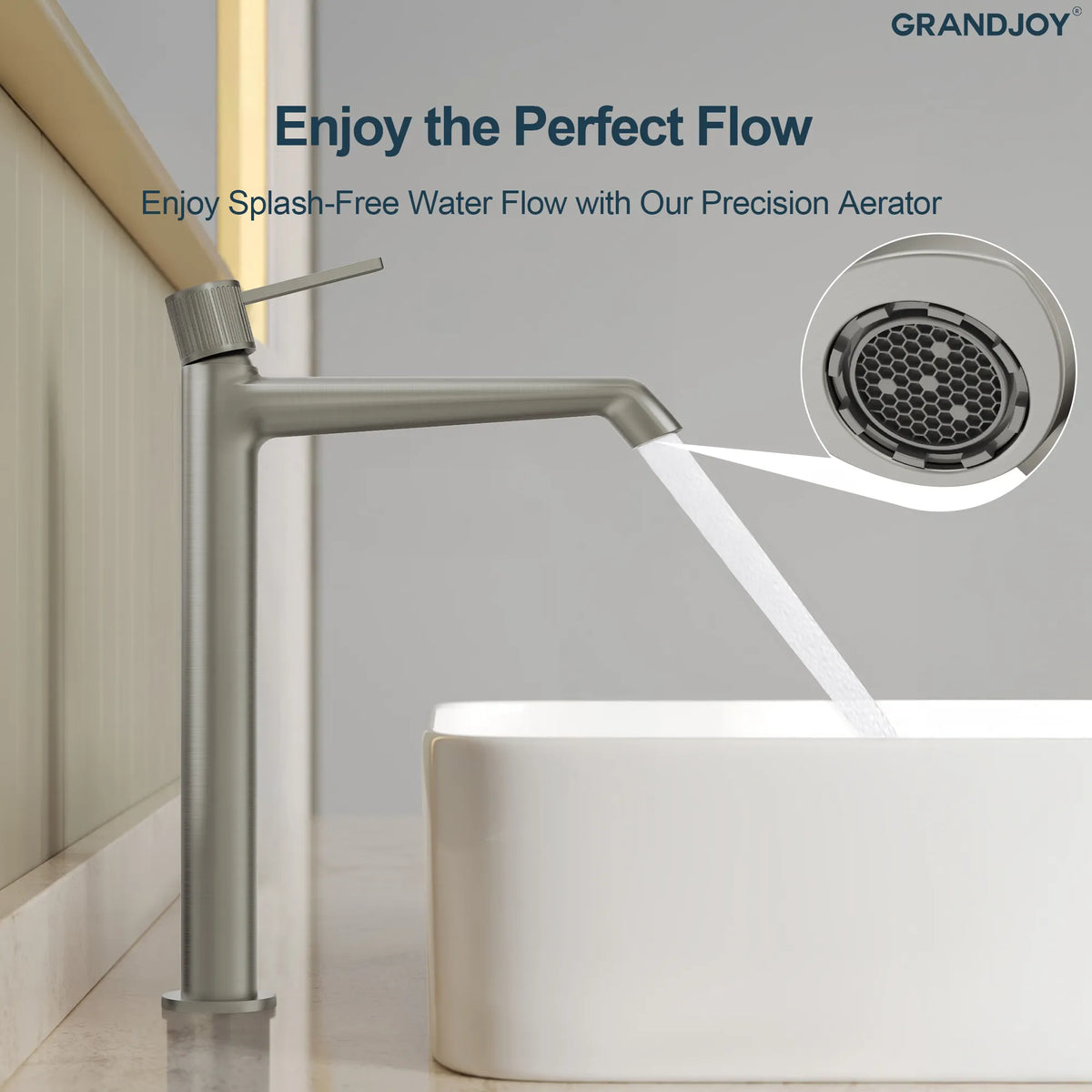 Single-Handle Vessel Bathroom Sink Faucet With Pop-Up Drain