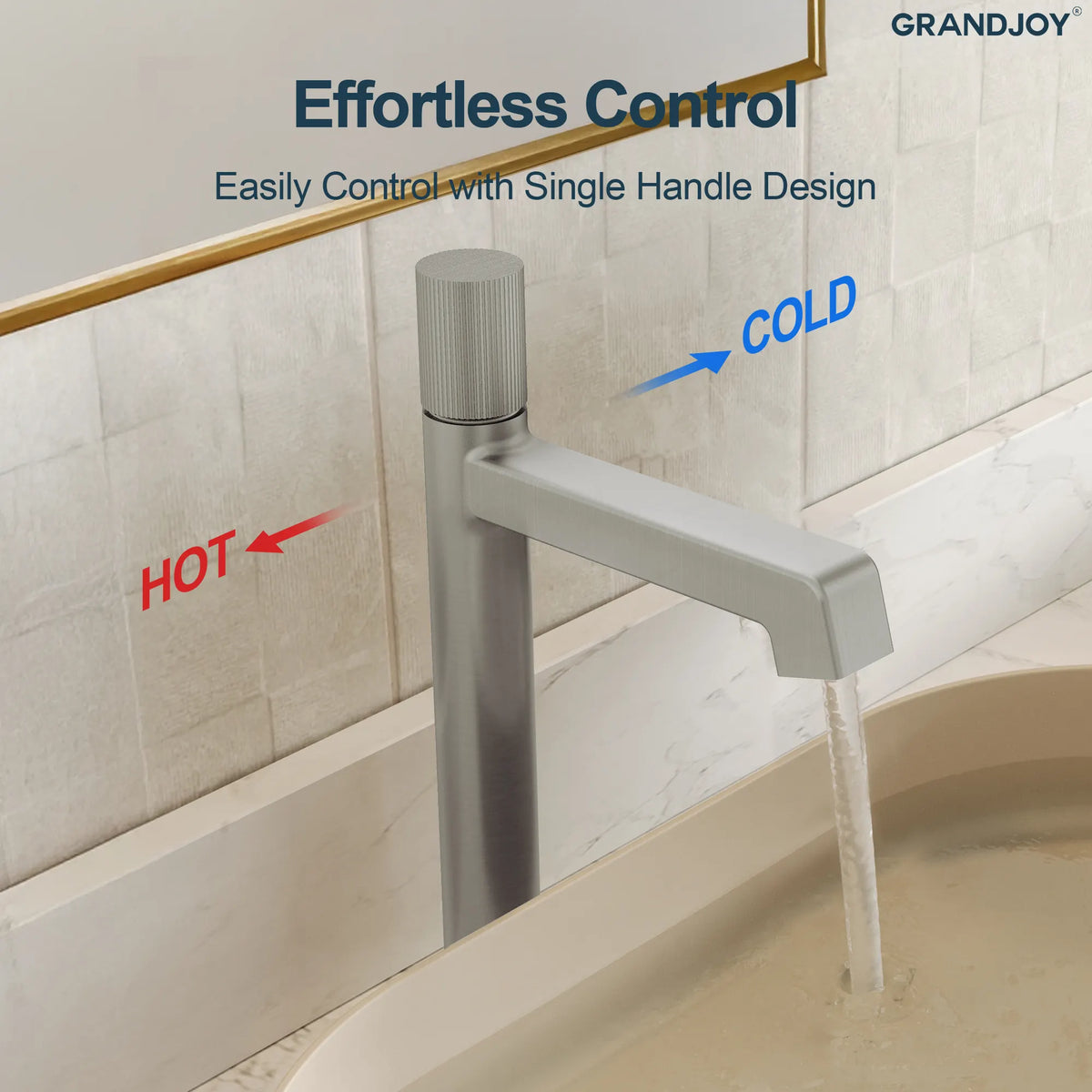 Single-Handle Vessel Bathroom Sink Faucet With Pop-Up Drain