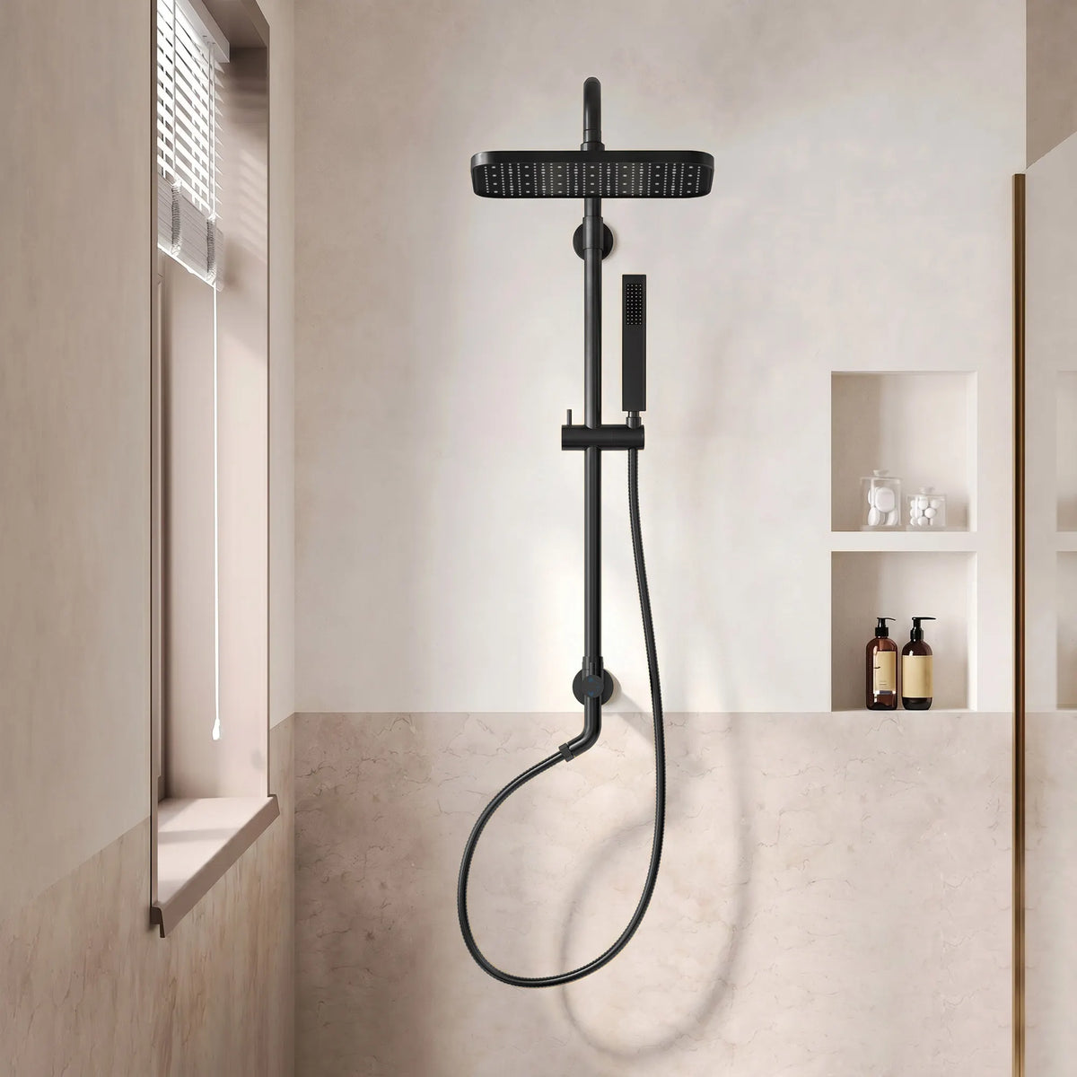 Square Exposed Shower System with Dual Rainfall Modes