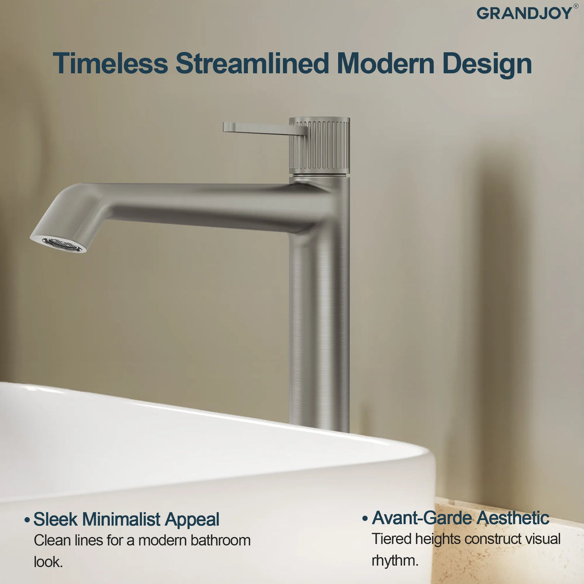 Single-Handle Vessel Bathroom Sink Faucet With Pop-Up Drain