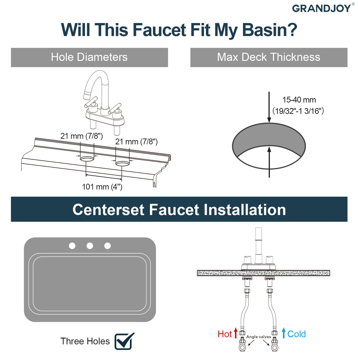 Two-Handle Centerset Bathroom Sink Faucet With Pop-Up Drain