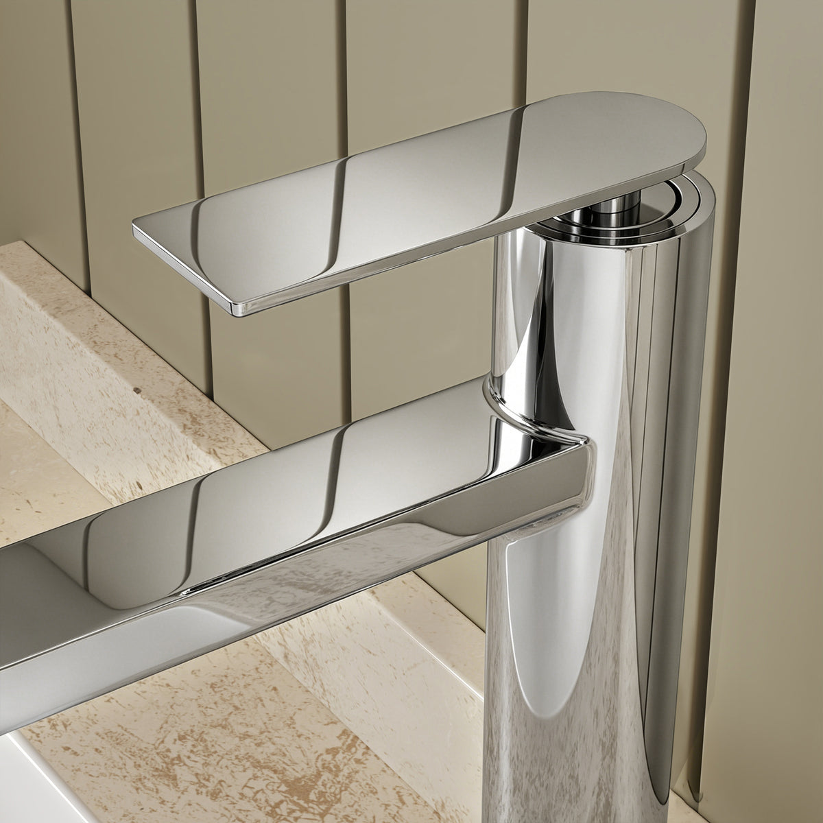 Single-Handle Vessel Bathroom Sink Faucet With Pop-Up Drain