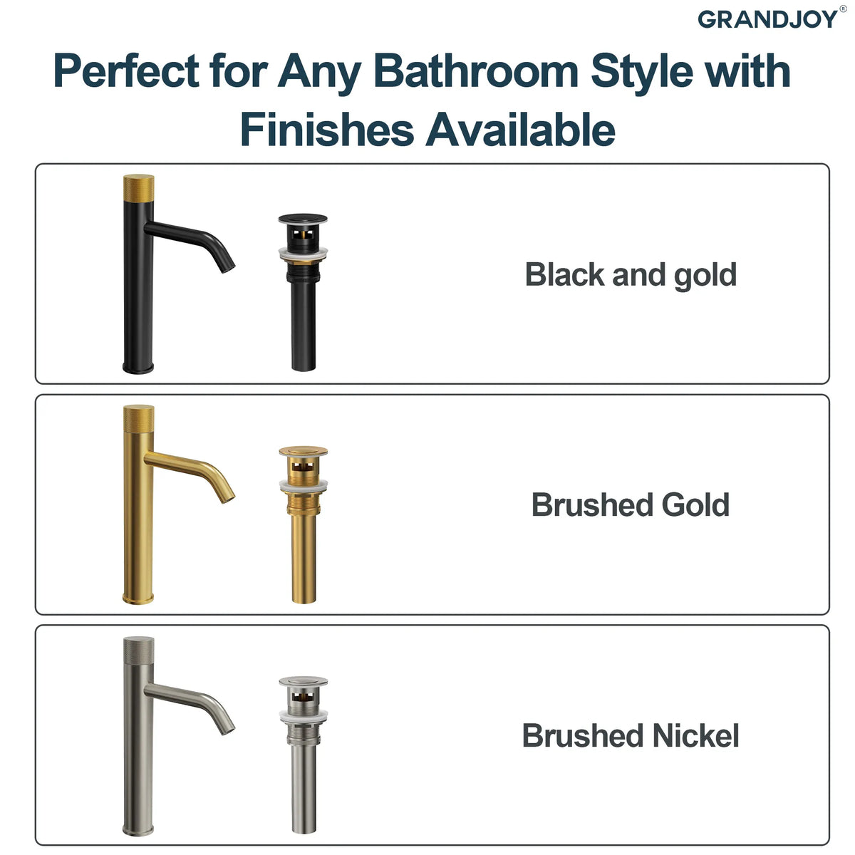 Single-Handle Vessel Bathroom Sink Faucet With Pop-Up Drain