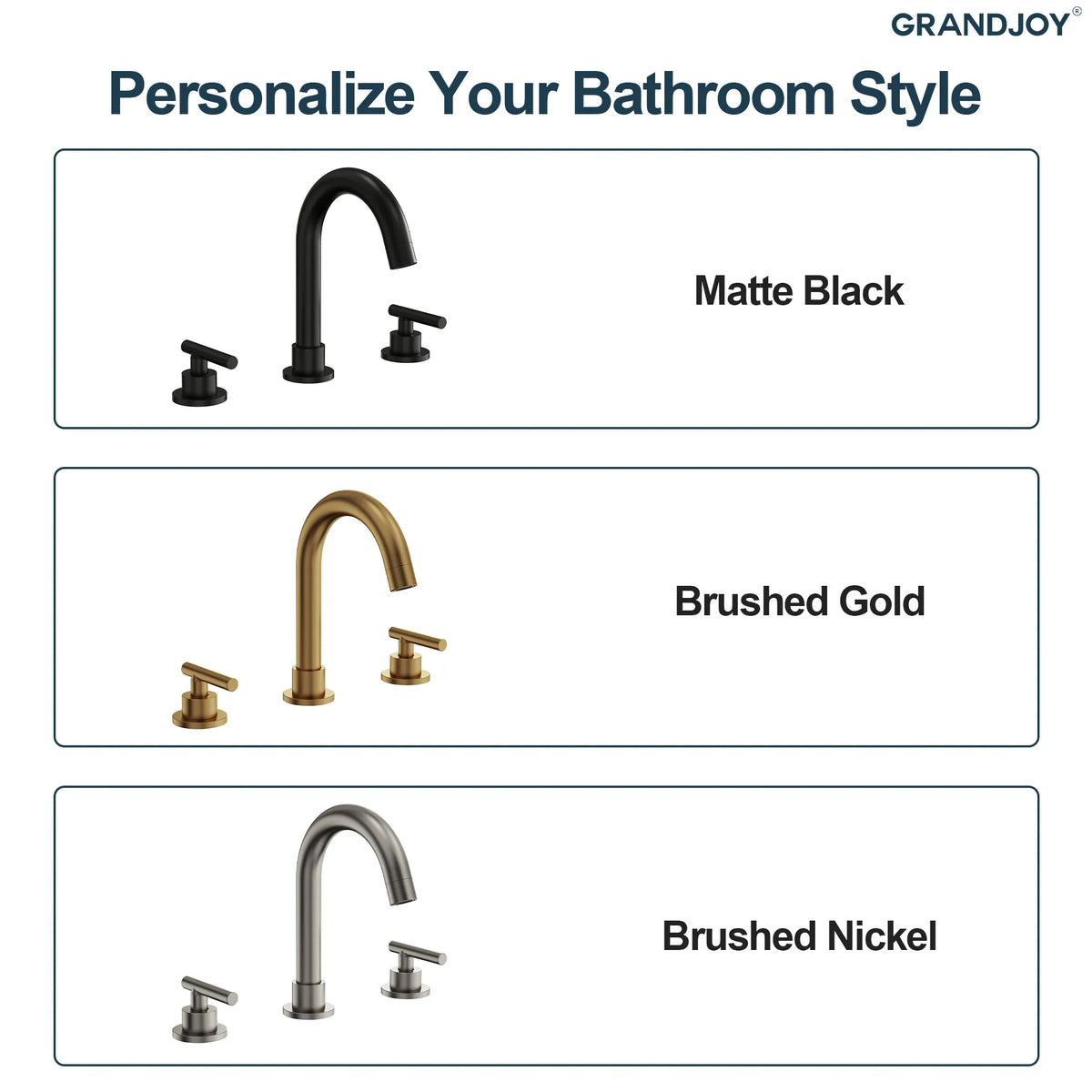 Two-Handle Mid Arc Widespread Bathroom Sink Faucet With Pop-Up Drain