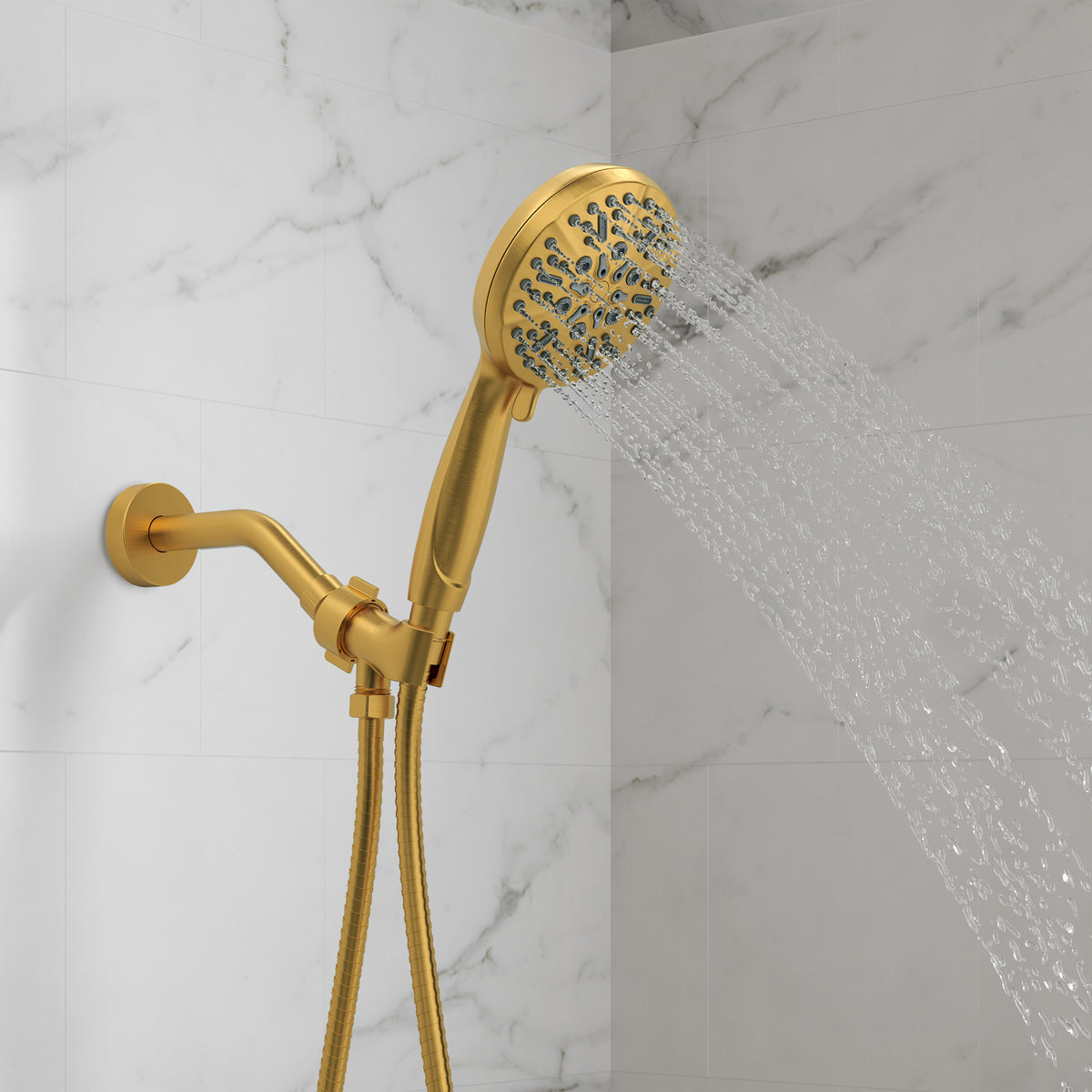 Wall-Mounted Shower Handheld with Five Spray Modes