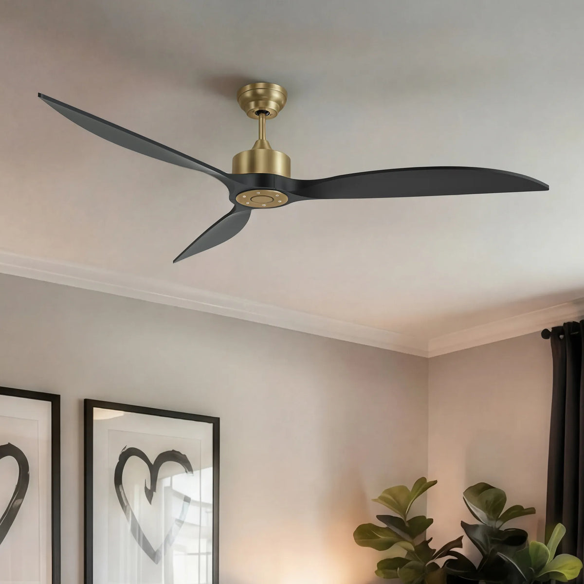 65-Inch Downrod Mount 3-Blade Ceiling Fan without Light