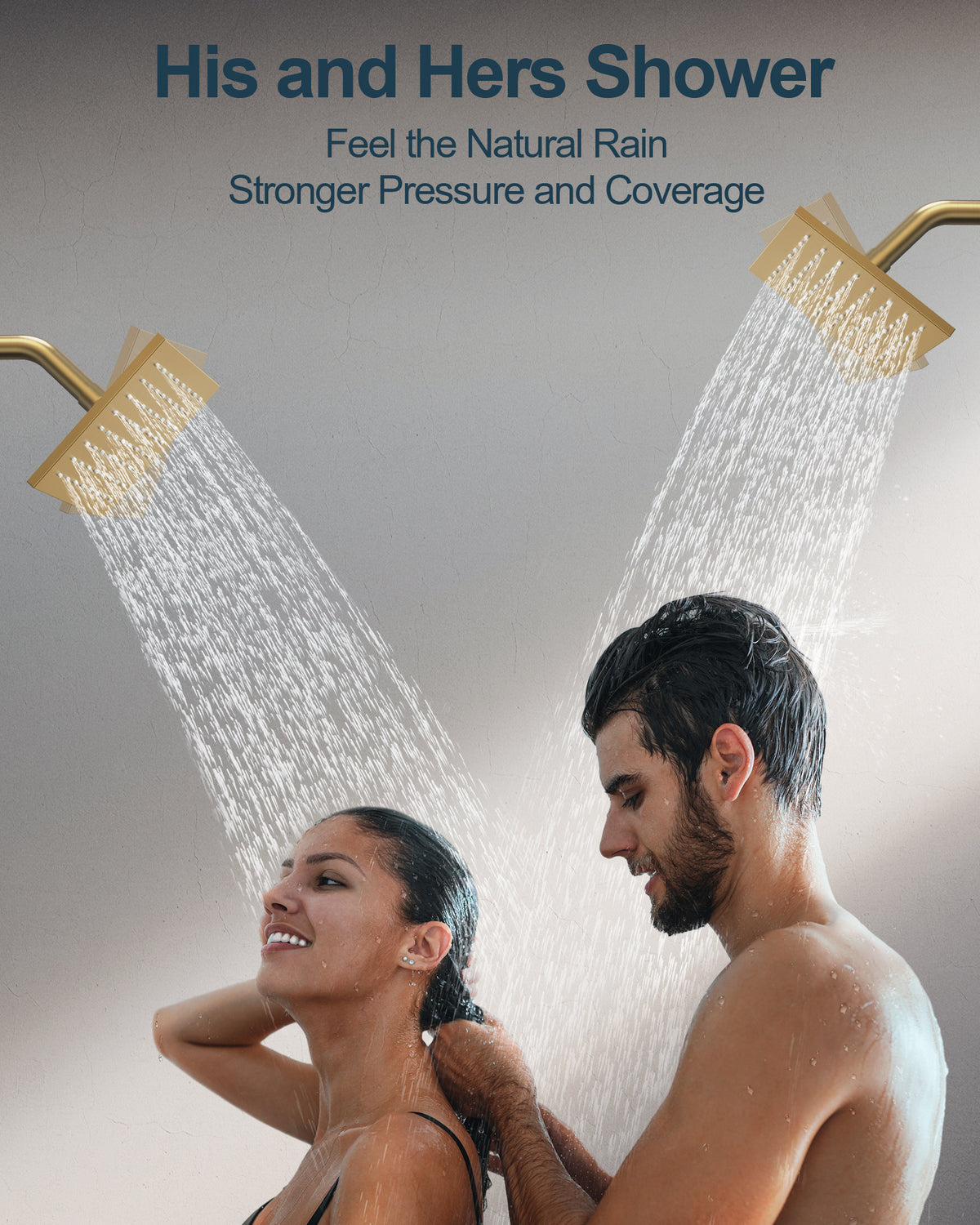 Ceiling-Mounted Triple-Head Shower System with Adjustable Handheld Spray