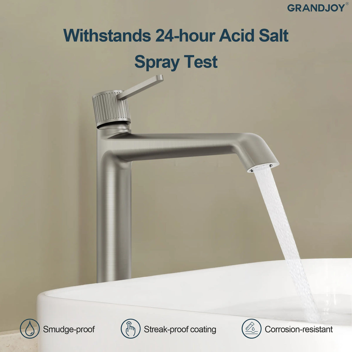 Single-Handle Vessel Bathroom Sink Faucet With Pop-Up Drain
