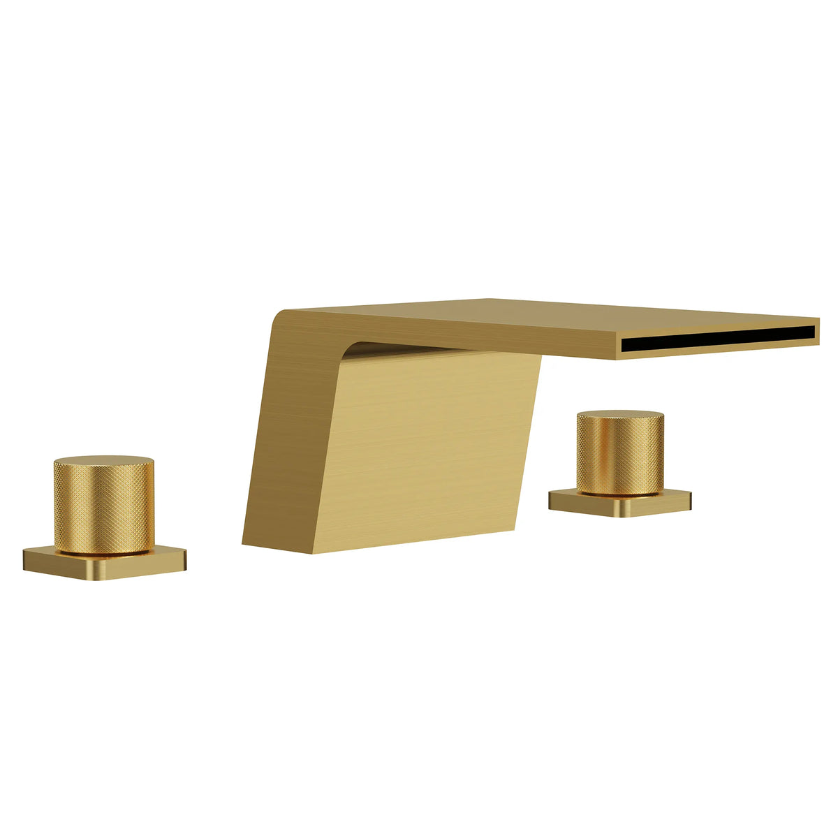 Deck-Mounted Waterfall Bathtub Faucet with Separate Hot and Cold Handles