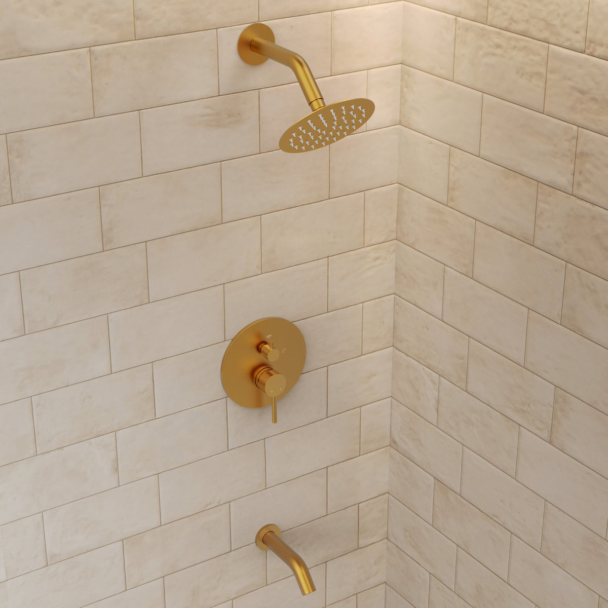 Single-Handle 6-Inch Round Wall-Mounted Tub and Shower System
