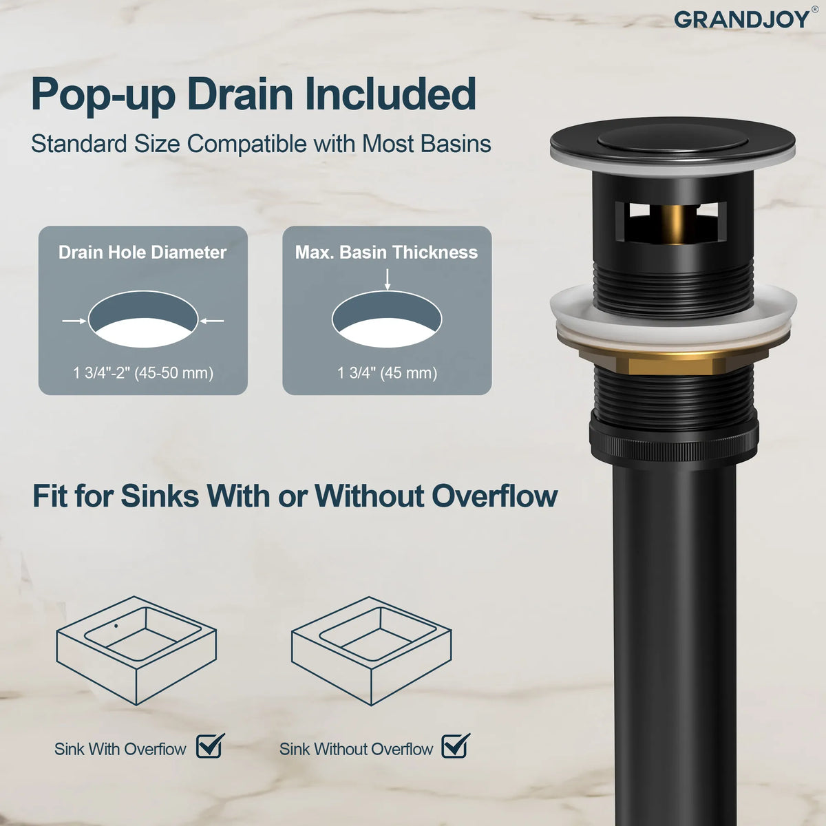 Single-Handle Vessel Bathroom Sink Faucet With Pop-Up Drain