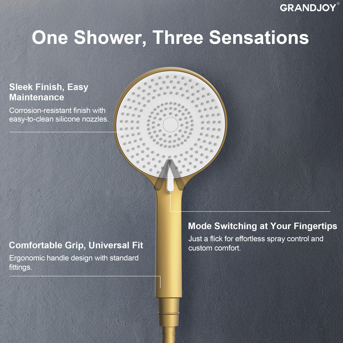 Exposed Pressure-Balanced Rain Shower System with Handheld Spray