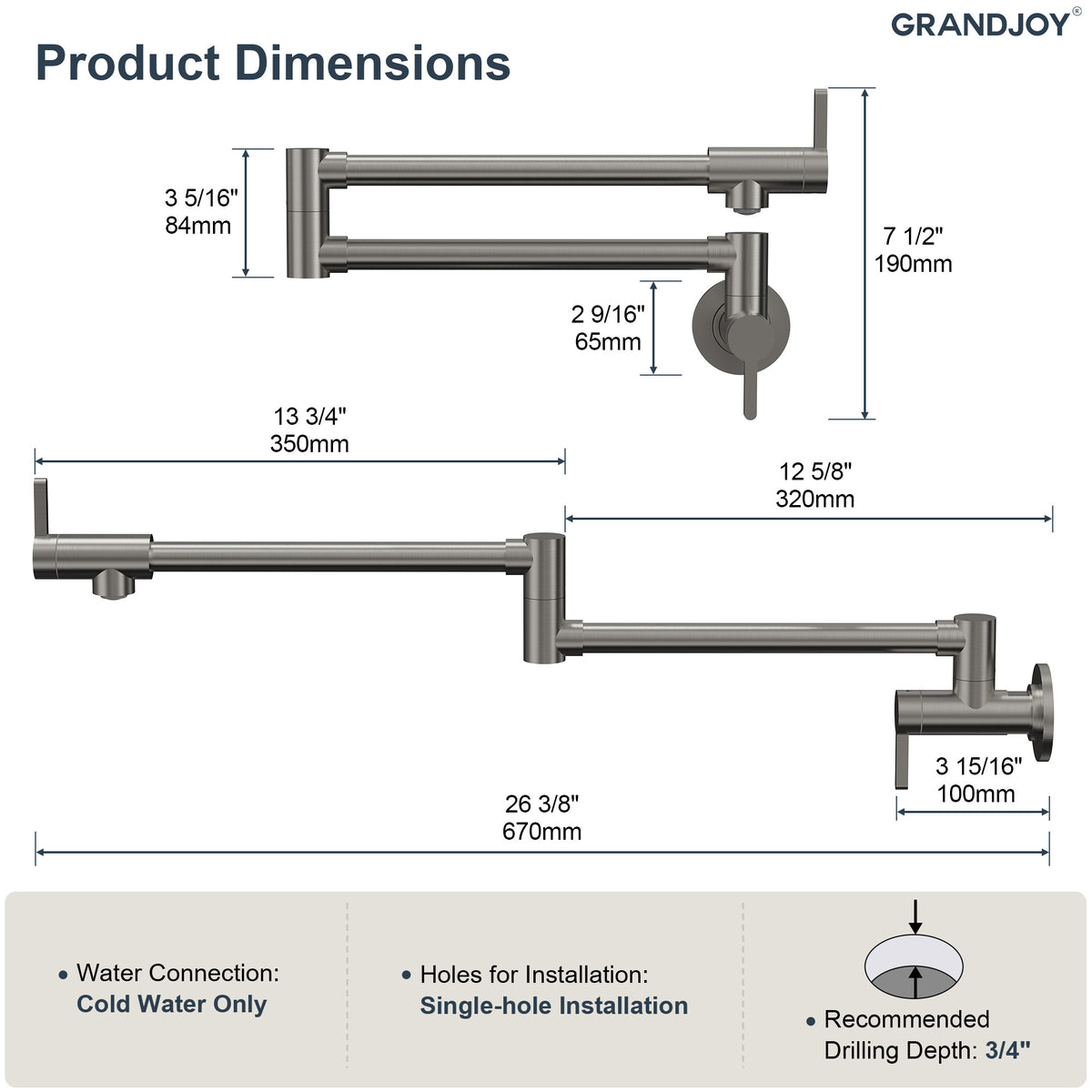 Two-Handle Wall-Mount Pot Filler