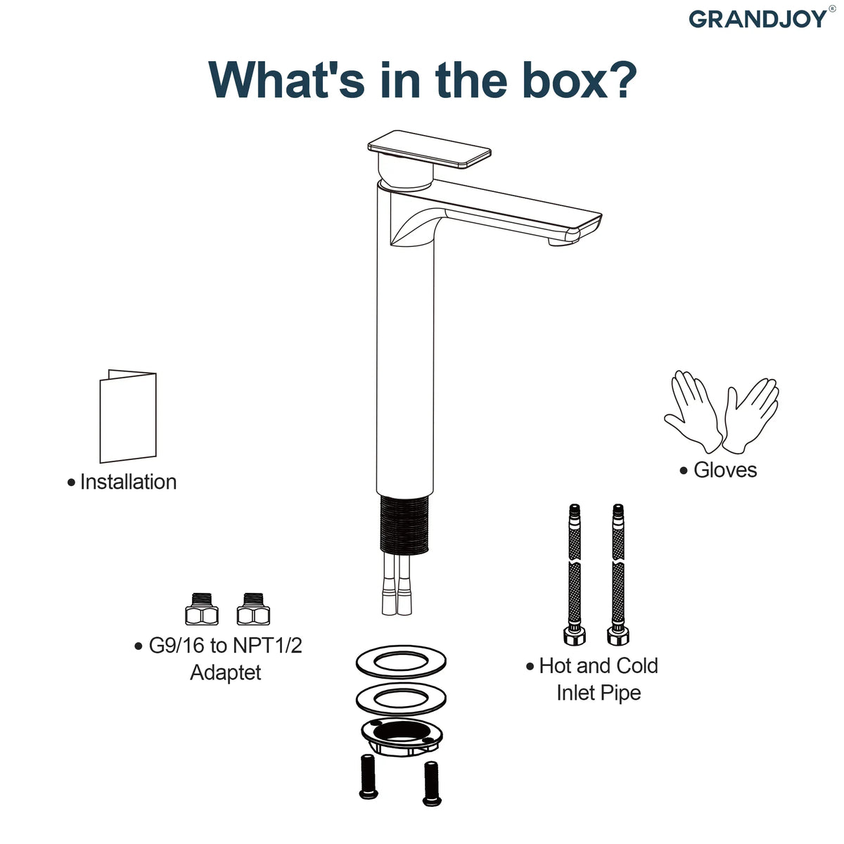 Single-Handle Vessel Bathroom Sink Faucet With Pop-Up Drain
