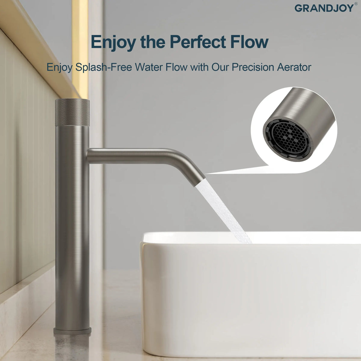 Single-Handle Vessel Bathroom Sink Faucet With Pop-Up Drain