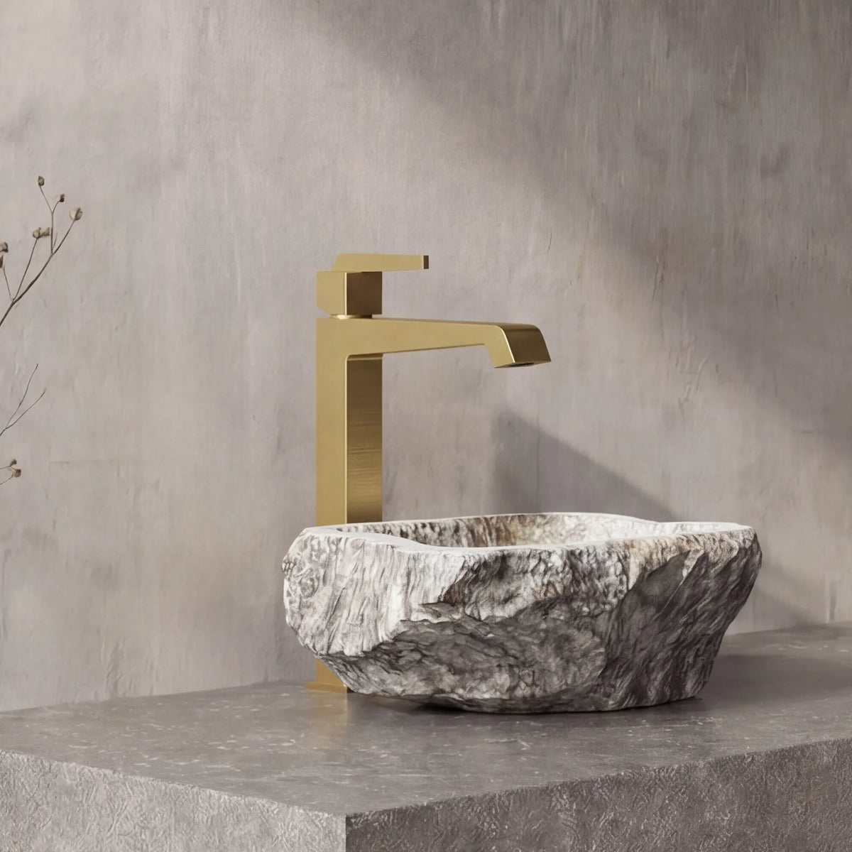 Single-Handle Vessel Bathroom Sink Faucet With Pop-Up Drain