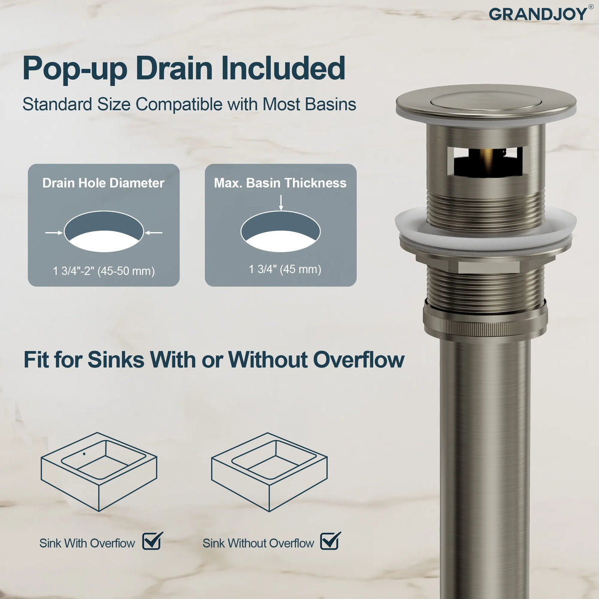 Two-Handle Low Arc Widespread Bathroom Sink Faucet With Pop-Up Drain