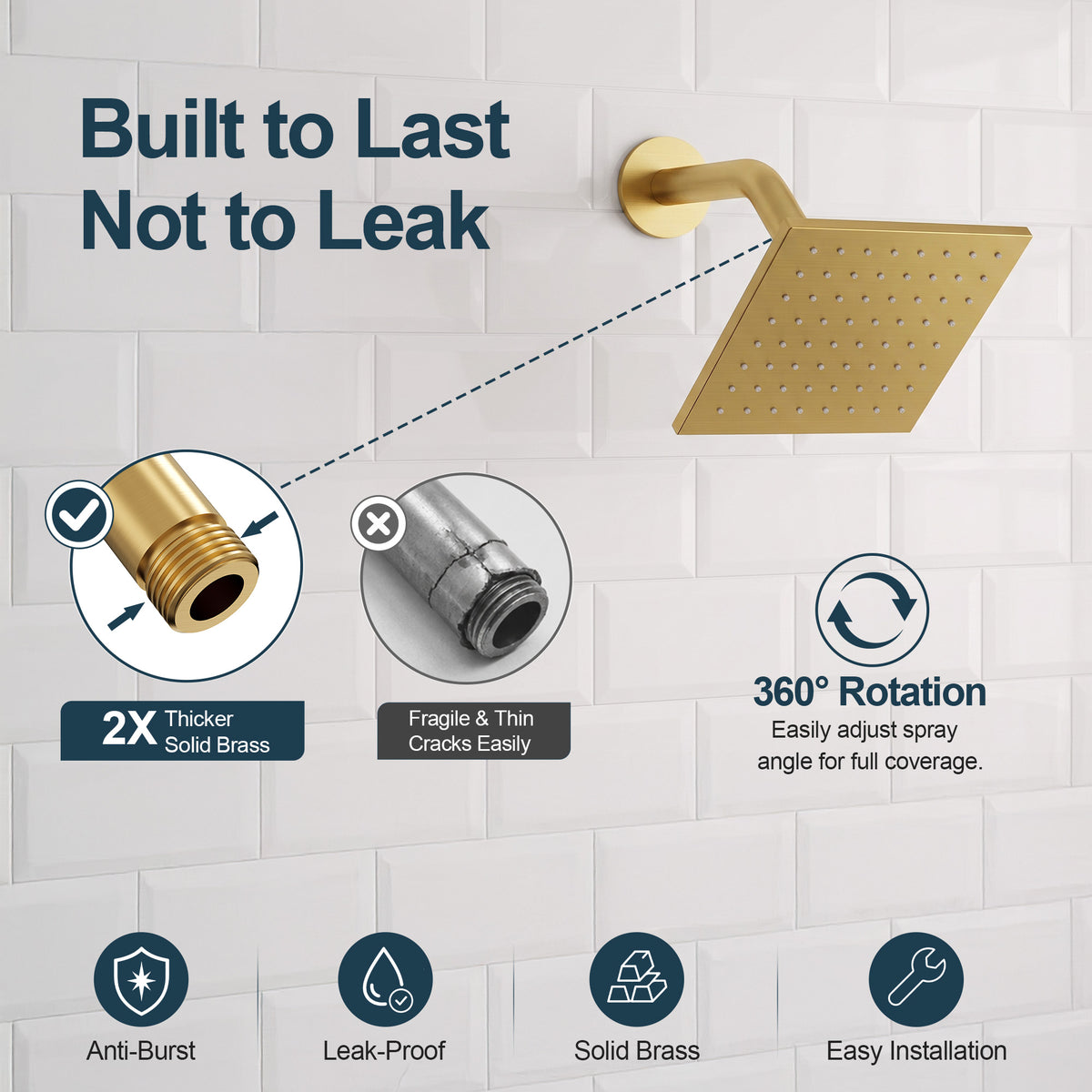 Ceiling-Mounted Dual-Head Shower System with Adjustable Wall Spray and Handheld