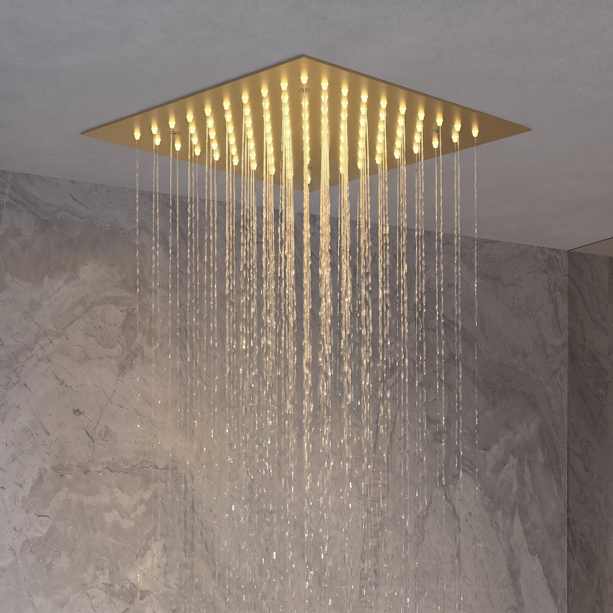 LED Ceiling-Mounted Thermostatic Dual Shower System with Handheld