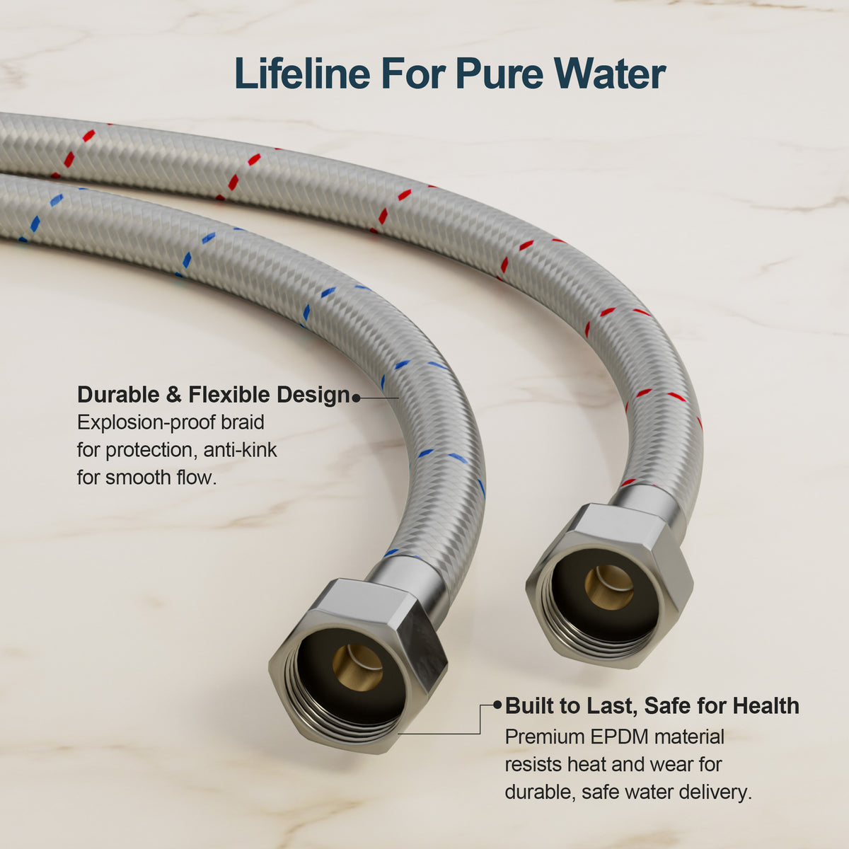 Two-Handle Waterfall Widespread Bathroom Sink Faucet With Pop-Up Drain