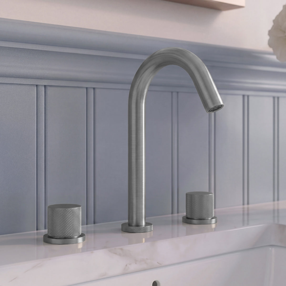 Two-Handle High Arc Widespread Bathroom Sink Faucet With Pop-Up Drain
