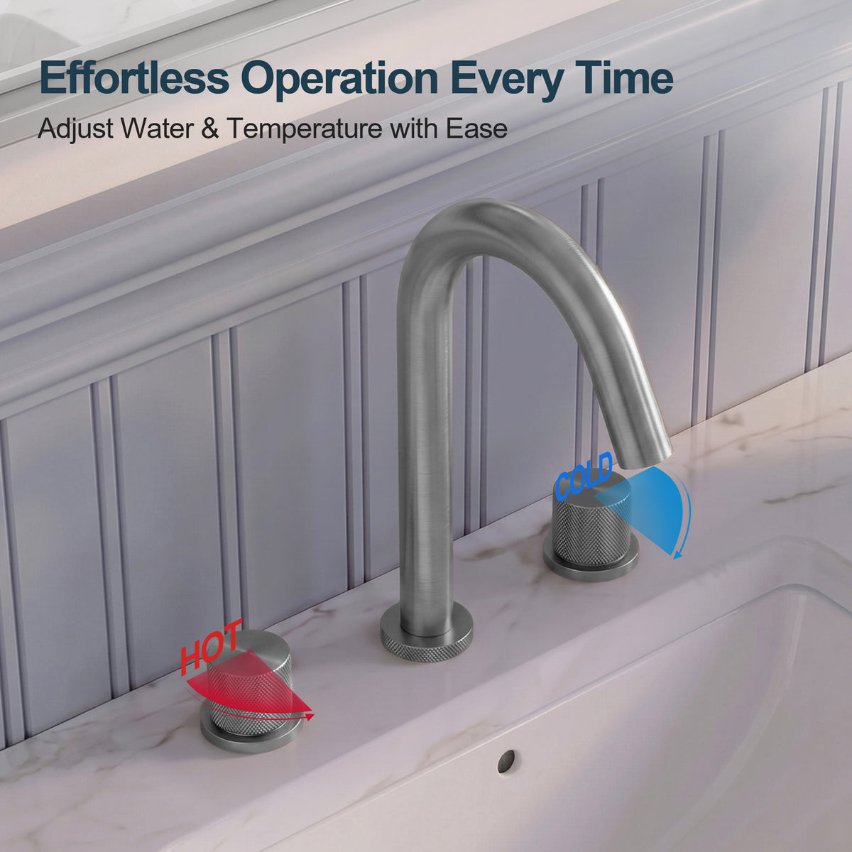 Two-Handle High Arc Widespread Bathroom Sink Faucet With Pop-Up Drain