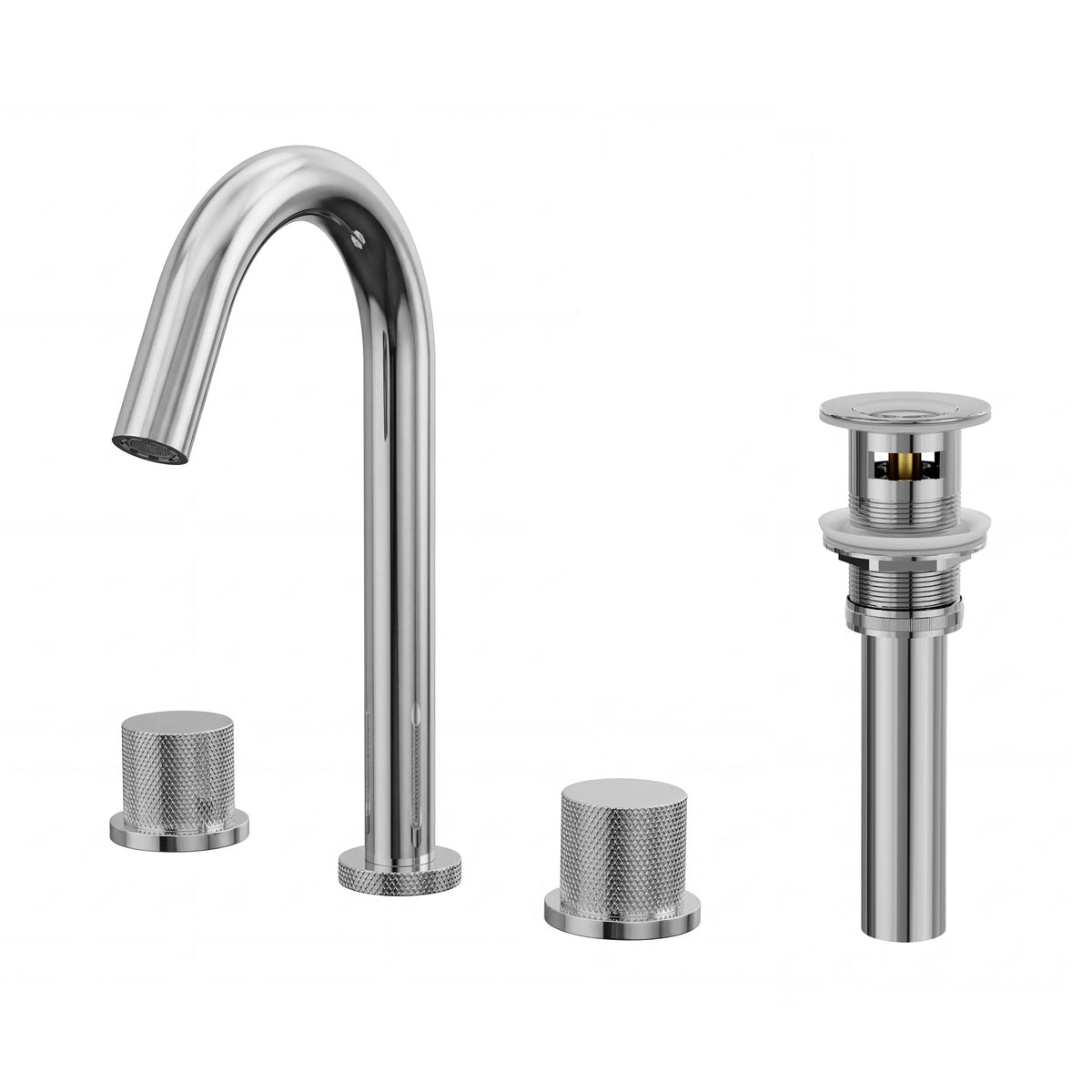Two-Handle High Arc Widespread Bathroom Sink Faucet With Pop-Up Drain