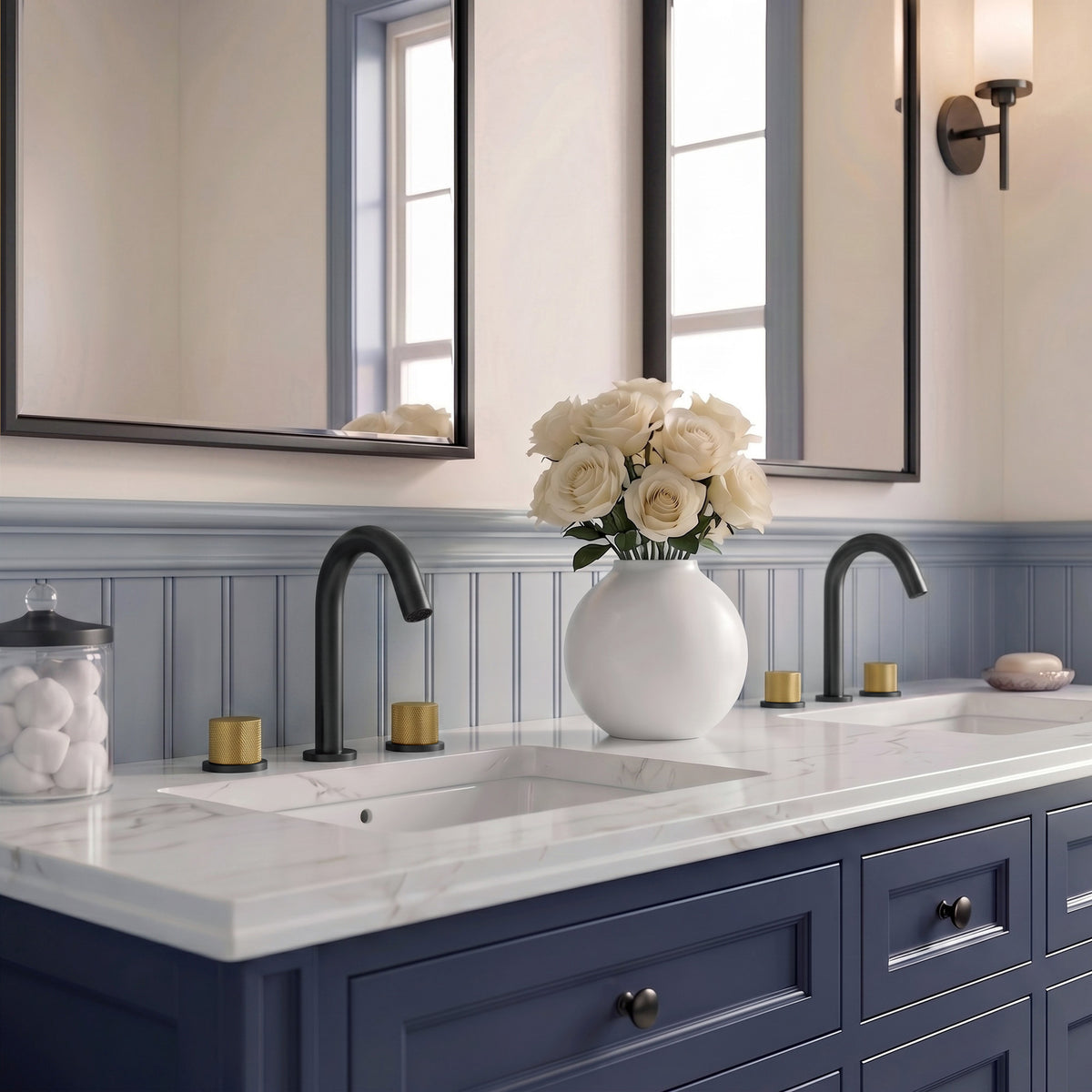 Two-Handle High Arc Widespread Bathroom Sink Faucet With Pop-Up Drain