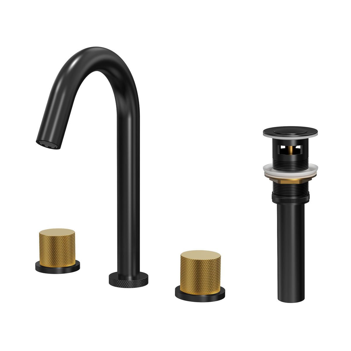 Two-Handle High Arc Widespread Bathroom Sink Faucet With Pop-Up Drain