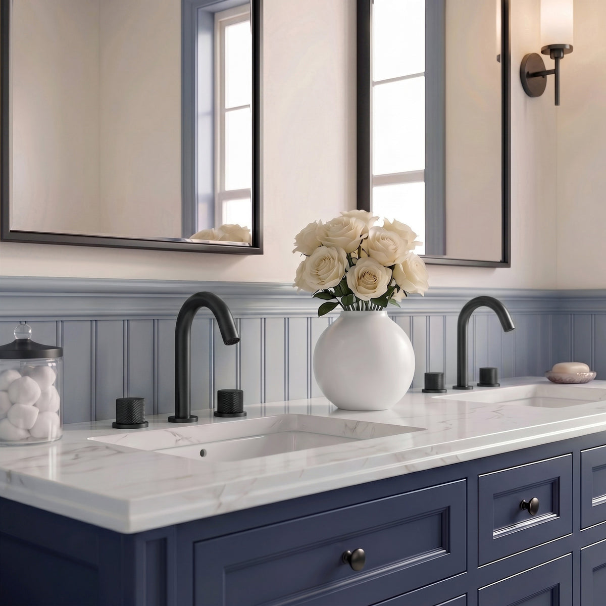 Two-Handle High Arc Widespread Bathroom Sink Faucet With Pop-Up Drain