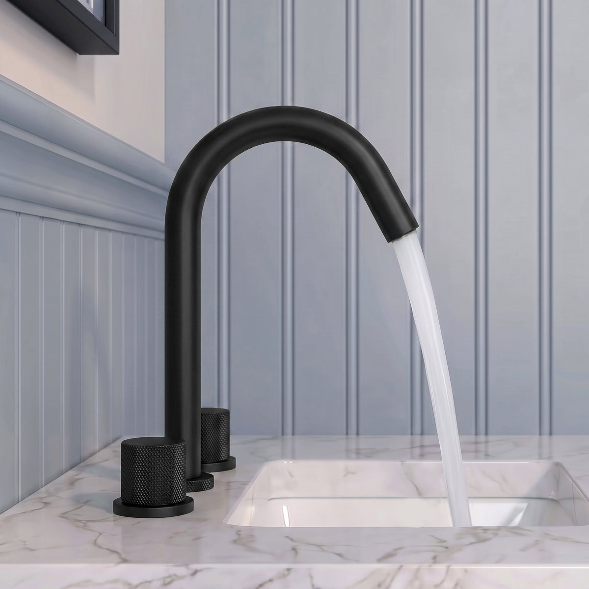 Two-Handle High Arc Widespread Bathroom Sink Faucet With Pop-Up Drain