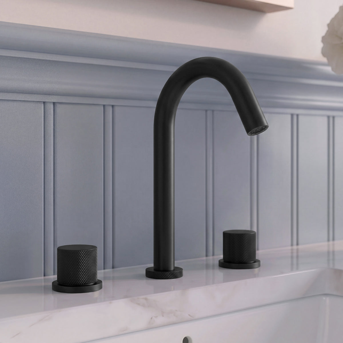 Two-Handle High Arc Widespread Bathroom Sink Faucet With Pop-Up Drain